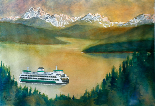 afternoon ferry painting
