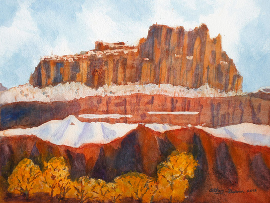 capitol reef in fall painting