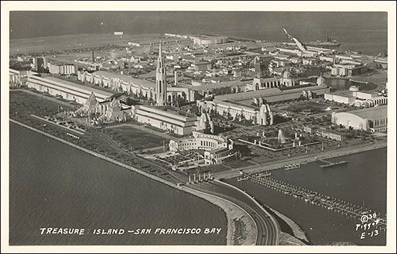 sf proposed airport treasure island postcard