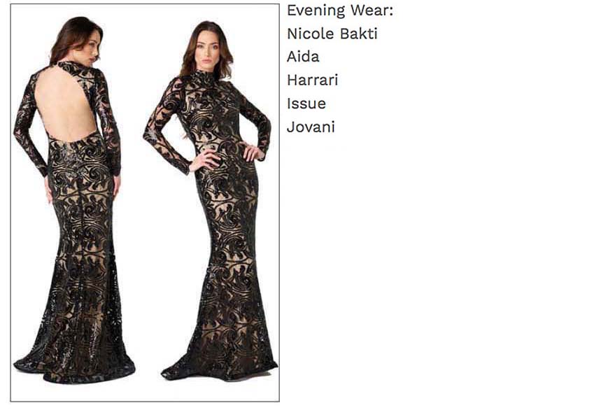 Evening Wear, Nicole Bakti, Aida, Harrari, Issue, Jovani, Tadashi