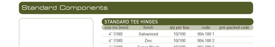 standard hinges