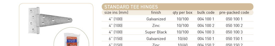 standard tee hinges pull handle