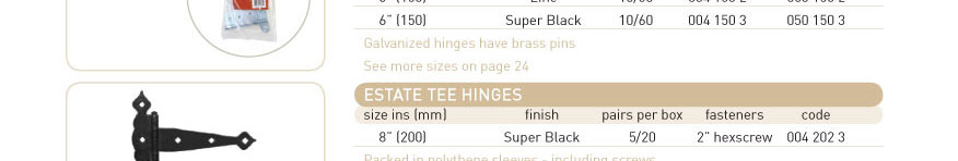 standard tee hinges pull handle
