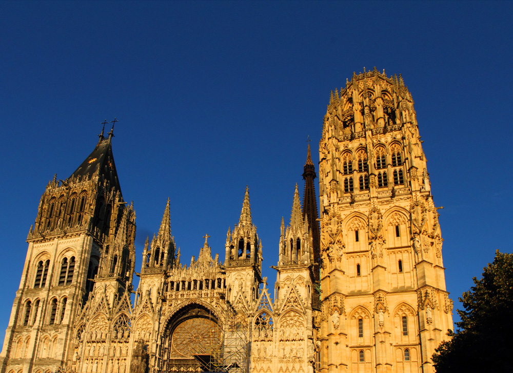 rouen cathedral sunset