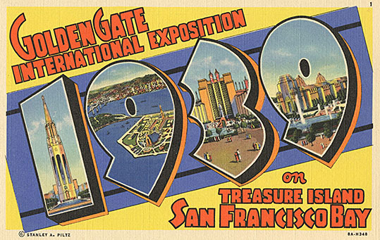 golden gate international exposition treasure island 1939 postcard post card