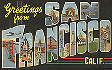greetings from san francisco postcard image